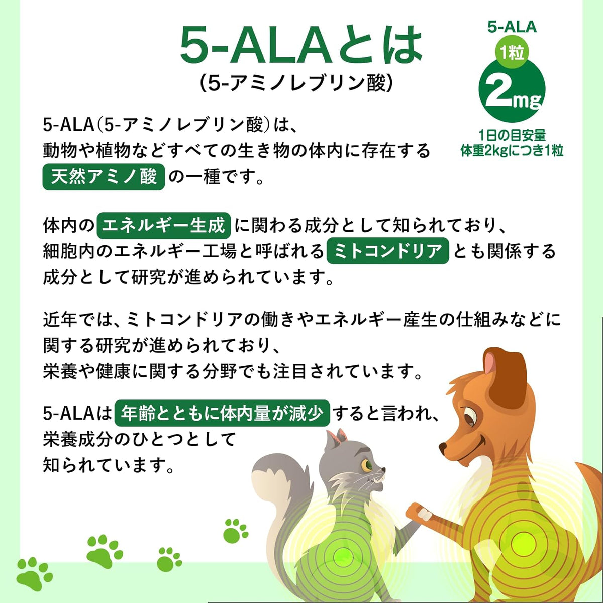 [犬猫用] 5-ALA サプリメント 5-ALA×乳酸菌 【2セット(240粒)】